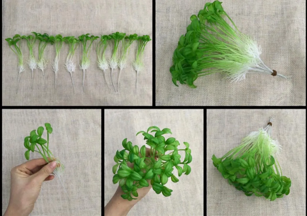 Artificial Bean Sprouts Grass For Plant Wall Background Wedding Party Home Office Bar Decorative