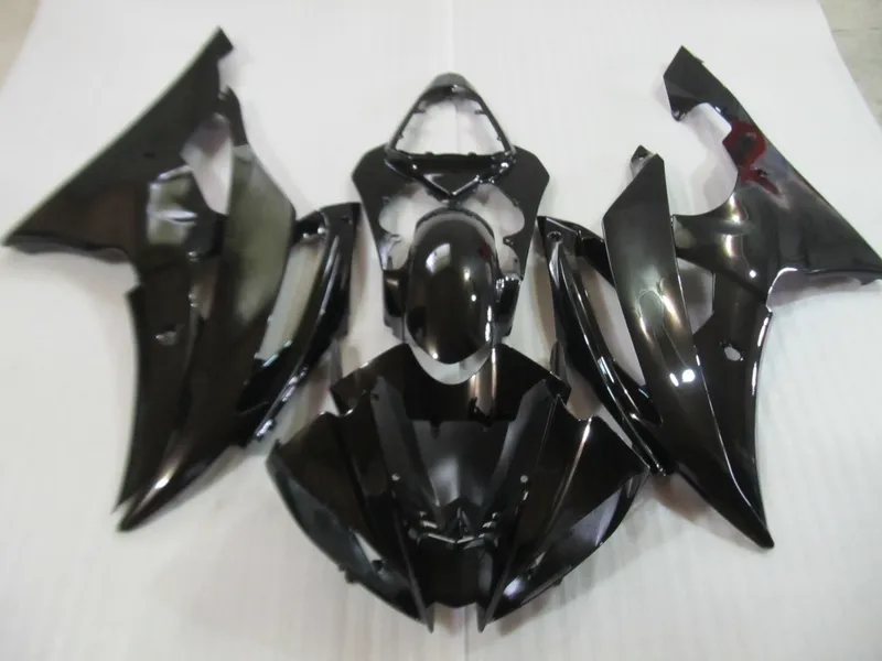 Formowanie wtryskowe Plastikowe Zestaw do zwalczania plastikowego dla Yamaha YZF R6 08 09-15 Błyszczące czarne wróżki Zestaw YZFR6 2008-2015 OT05