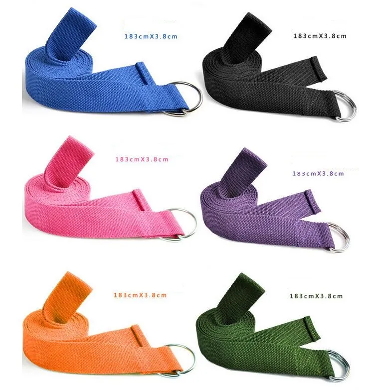 Cintura elastica yoga da donna multicolore, cintura con anello a D, esercizi di fitness, palestra, corda, figura, vita, resistenza alle gambe, fasce fitness in cotone