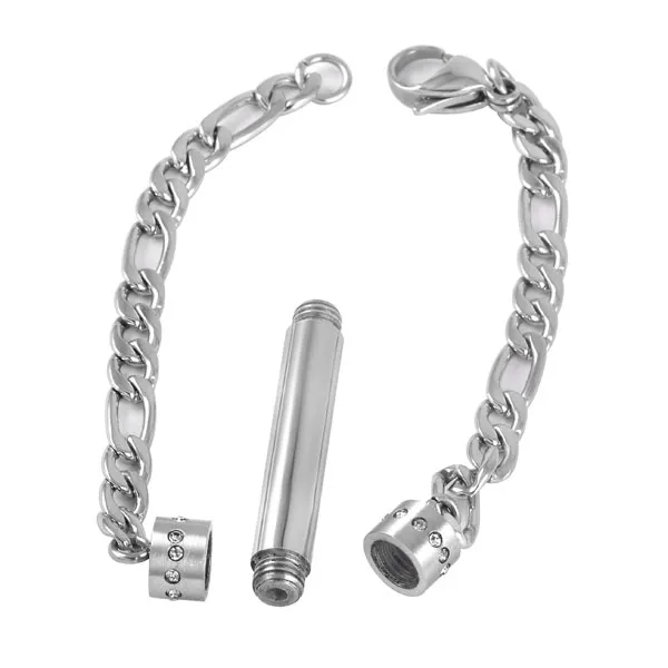 IJB5026 Stainless Steel Chain Bracelet Cremation Jewelry Crystal Memorial Ashes Keepsake Urn Funeral Casket Women's Bracelet1708