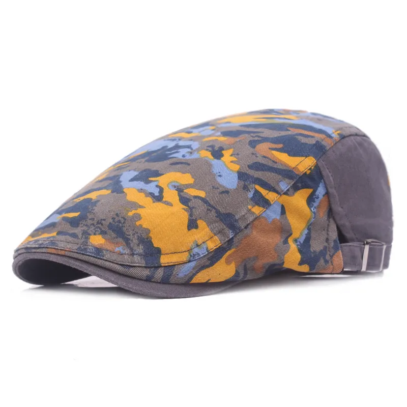 2017 New Fashion Unisex Camouflage Printing Beret Cap Gorras Planas Duckbill Newsboys Hats Ivy Cabbie Caps For Men And Women7415167