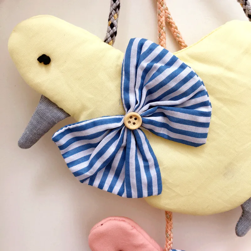 The single shoulder-bags Children Backpacks Duck shape with bows design Backpacks Concise Tassels Coin Purse Cute Kids Snack bags