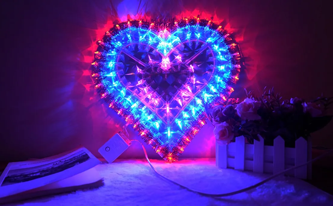 سلسلة مصباح يدوي قاد أضواء الطاووس الحب أضواء عرس احتفالي غرفة الديكور أضواء الكاميرا النمذجة
