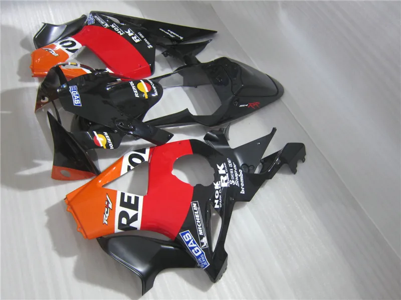 Bodywork Plastmakare för Honda CBR900RR 2002 2003 Röda svarta Fairings Set CBR 954RR 02 23 OT43