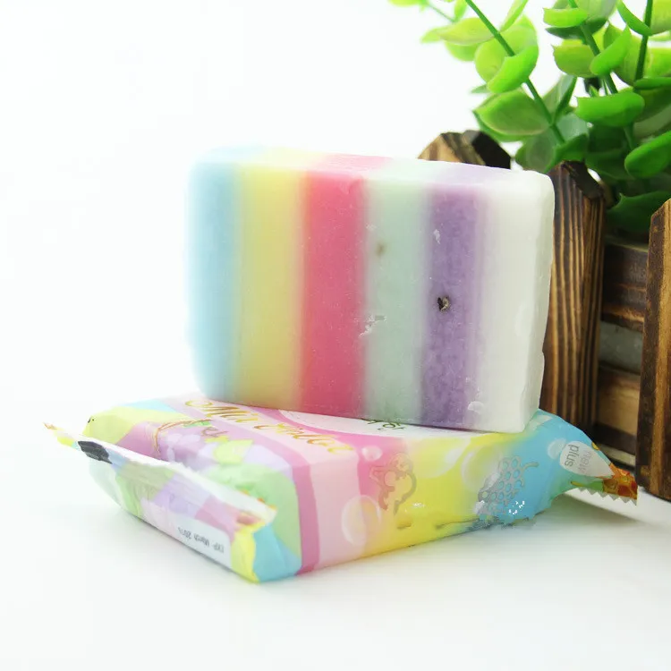 Markenankömmlinge OMO White Plus Soap Mix Color Five Bleached Skin 100 % Gluta Rainbow Soap1