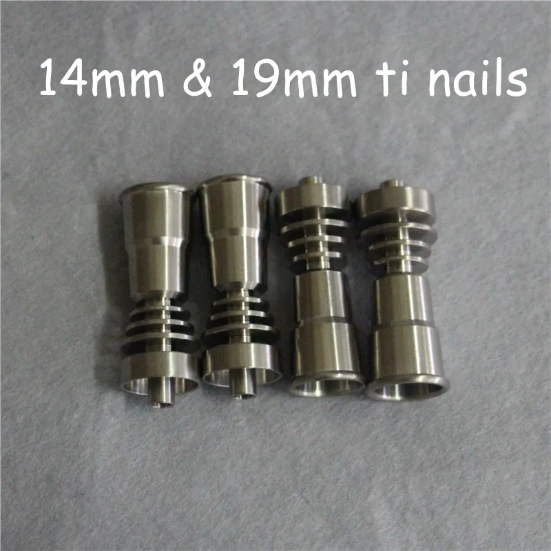 Titanium Domeless Nail Gr2 14mm 19mm Joint Tools Man Kvinna Carb Cap Dabber Grade 2 Ti Nails