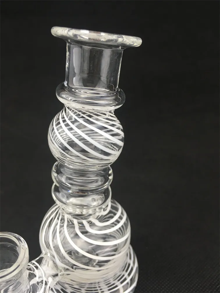 Hookahs Den senaste vita randbongarna Mini Glass Oil Rig Catcher med vattenfilter och perkolatordesign 14mm Glass Bowl