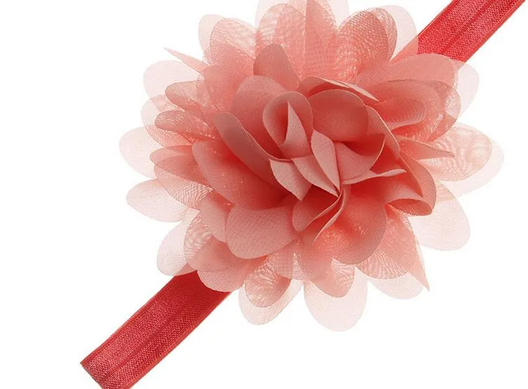 20 Cores Kid Bonito Headband Infantil Flor Chiffon Faixa de Cabelo Menina Bebê Recém-nascido Da Criança YH415