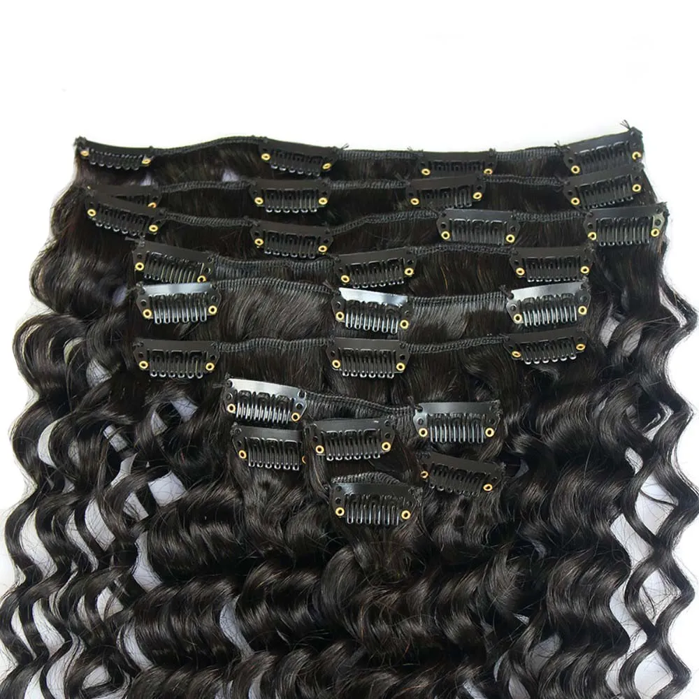 Clip Afro Kinky nelle estensioni 100g 4b 4c Clip spessa vergine nelle estensioni dei capelli Capelli naturali