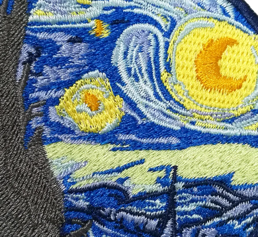 New Arrival The Starry Night Van gogh Famous Art Work Embroidered Patch for Clothes Clothing Patches 
