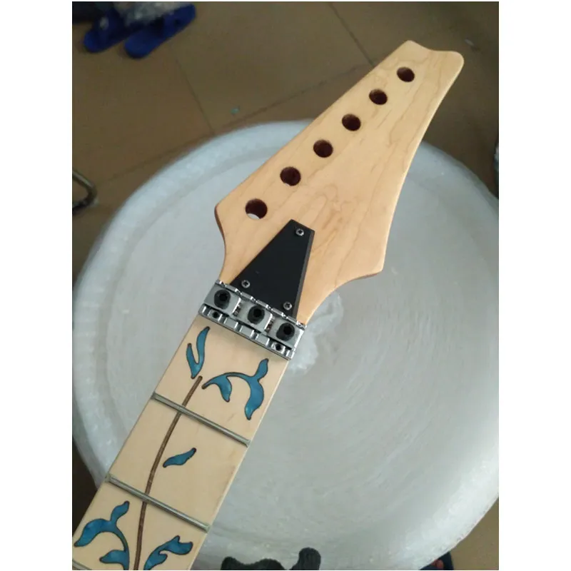 Disado 24 Bünde Maple E -Gitarre Hals Ahorn Fingerboard Inlay Blue Tree of Life Holzfarbe Gitarrenteile Zubehör