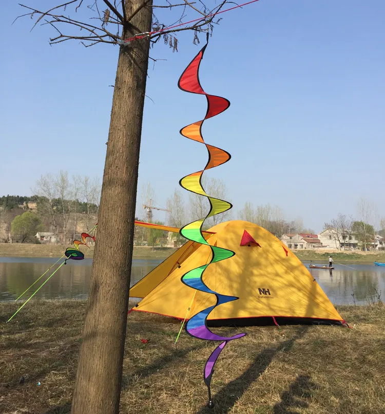 Dhl sf_express Gökkuşağı Windsock Spiral Yel Değirmeni Çadır Renkli Rüzgar Spinner Bahçe Ev Dekorasyonları 240*120cm OPP Paketleme