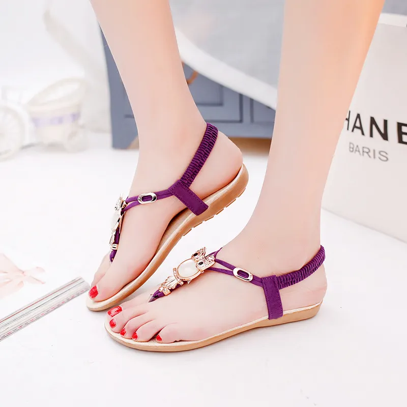 Womens Sandals Slide Sandal New Retro Square Toe Flat Shoes Rhinestone  Casual Flat Sandals Slippers - Walmart.com