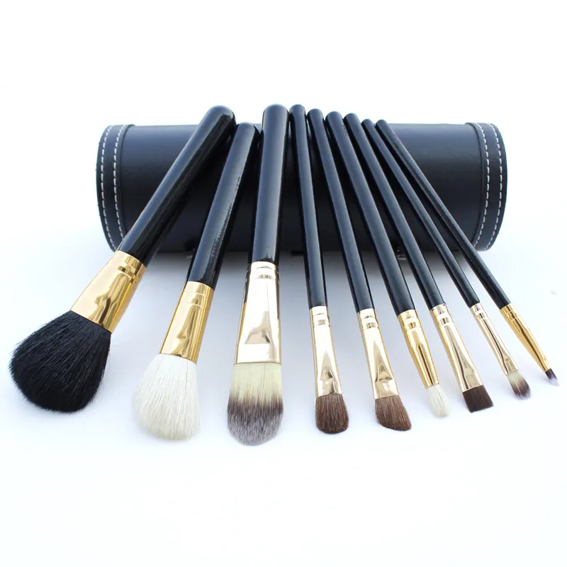 Makeup Brushes Set Kit Travel Beauty Professional Wood Handle Foundation Lips Cosmetics Make up Brush with Holder Cup Case