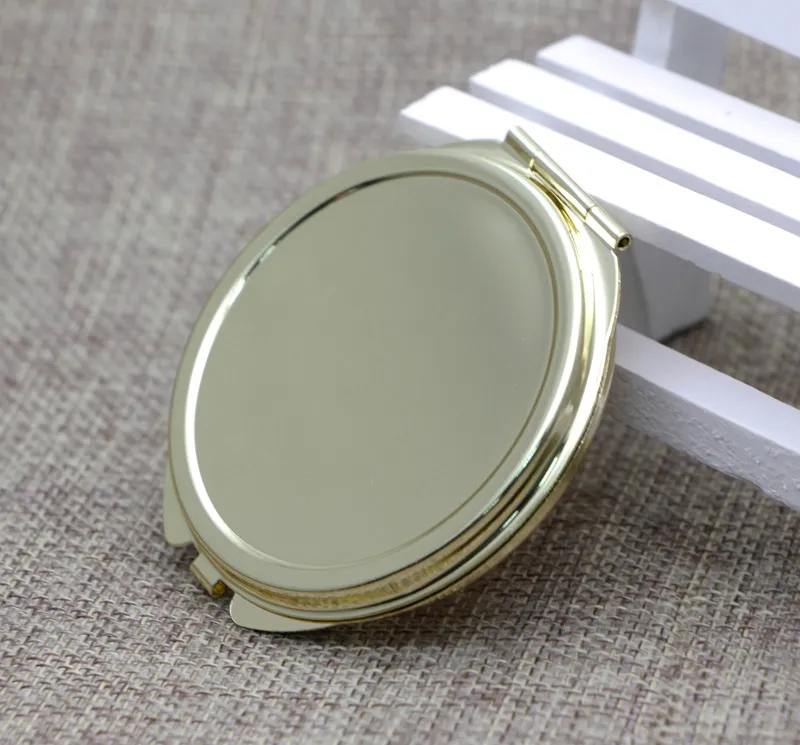 5 pièces / doré miroir miroir vierge grossissement dia 51mm miroir de poche + autocollant époxy DIY Set 18032-2 Petite commande de sentier