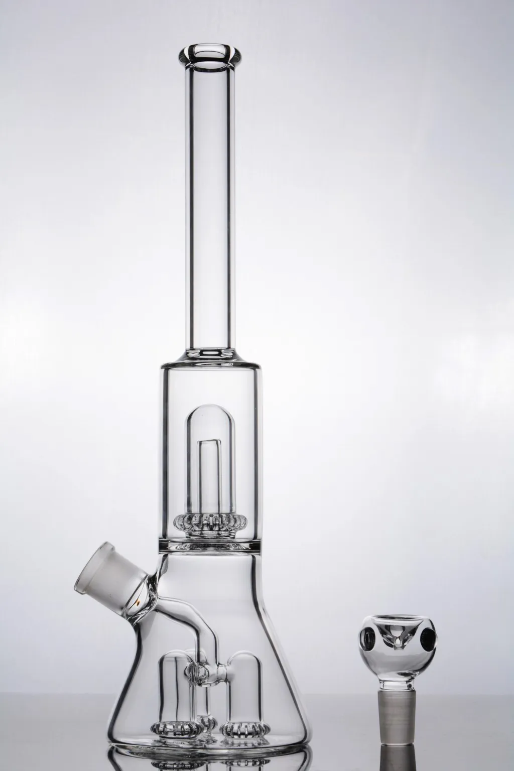 Nieuwste Gloednieuwe Glazen Bongs Dab Rigs Rechte beker met vier binnenpercolator waterpijp met 18mm joint