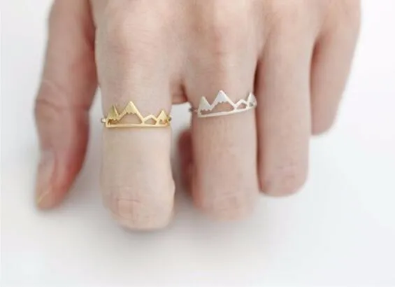 Everfast nova moda anel de montanha tamanho ajustável ouro Sivler rosa banhado a ouro cor para mulheres senhoras meninas anéis de presente joias EF219V