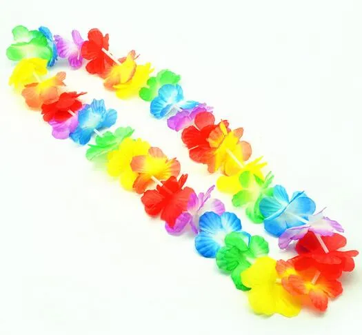 Hawaiian leis Party Supplies Garland Necklace Colorful Fancy Dress Party Hawaii Beach Fun