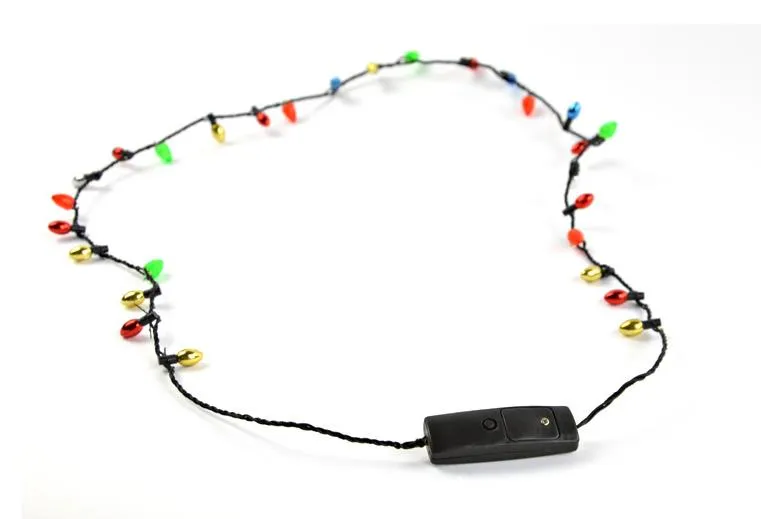 Wholesale Led Necklace Necklaces Flashing Beaded Light Toys Christmas gift DHL Fedex 