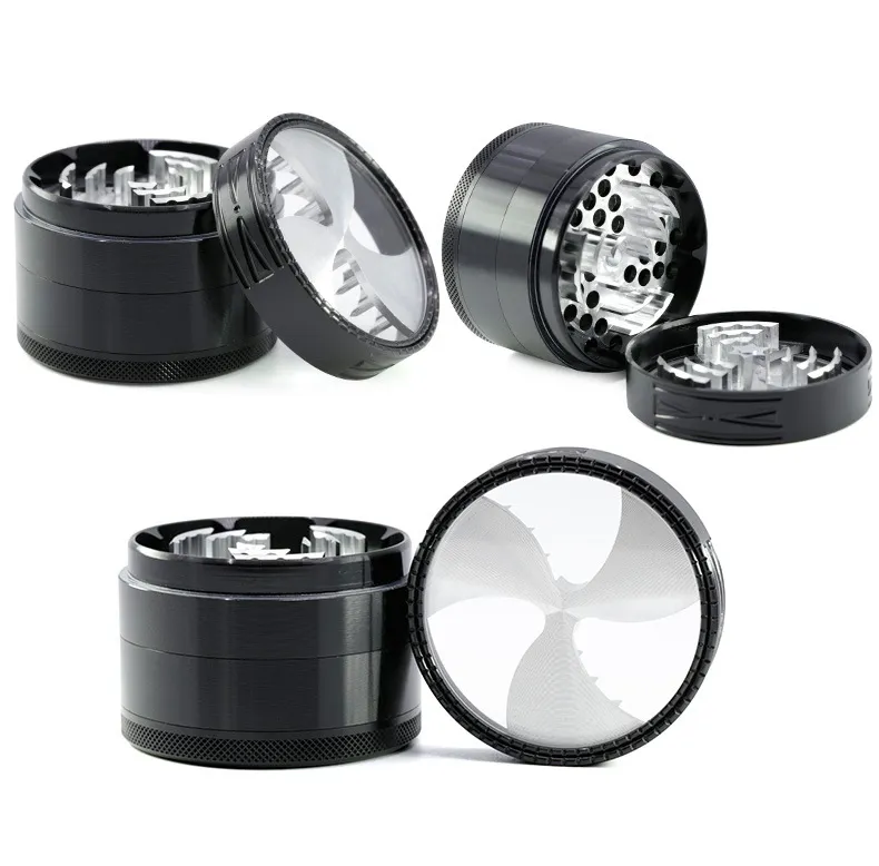 2.5inch Herb Grinder Tabacoo Crusher 63mm Alunimun Three Flower Patten Cover New Improve Sharp Teeth