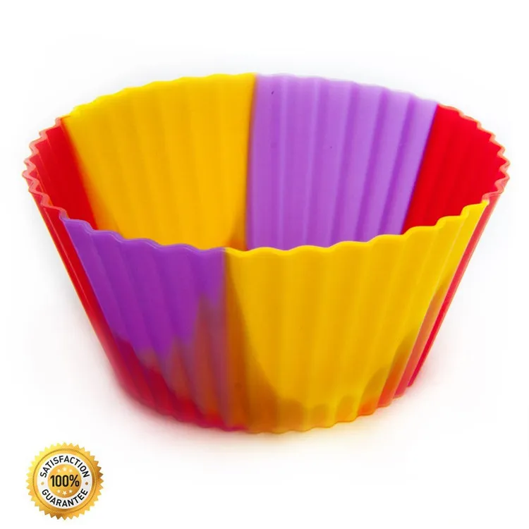 Camo Silicone Cupcake Liners Cake Formy do pieczenia Okrągły wielokrotnego użytku Nonstick Cups 7 CM 12 sztuk Klasa żywności 7