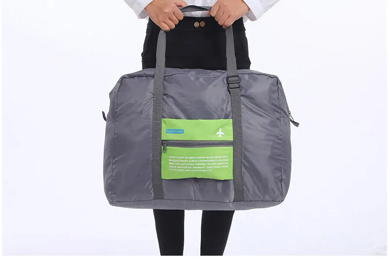 Opvouwbare kofferset met wielen, reisbagage, draagbare opvouwbare bagage 20/24 inch handbagage, met spinnerwielen en TSA-slot for werkwandelingen (Color : Black-Gray, Size : 20 inch