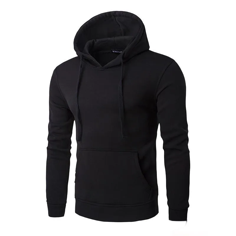 Pure Cotton Solid Men s Hooded Fleece Hoodie sweatshirt Simple Brand Casual Hoodies Men Long Sleeve Mens Hoodie M XXL