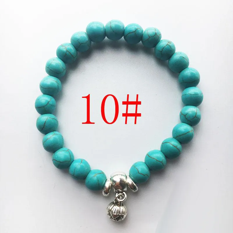 Hurtownia Nowe naturalne lawy Stone Tree of Life Cross Turquoise Modlitwa Badania Bracelets Rock Men's Fashion Fashion Dyfuser Biżuteria