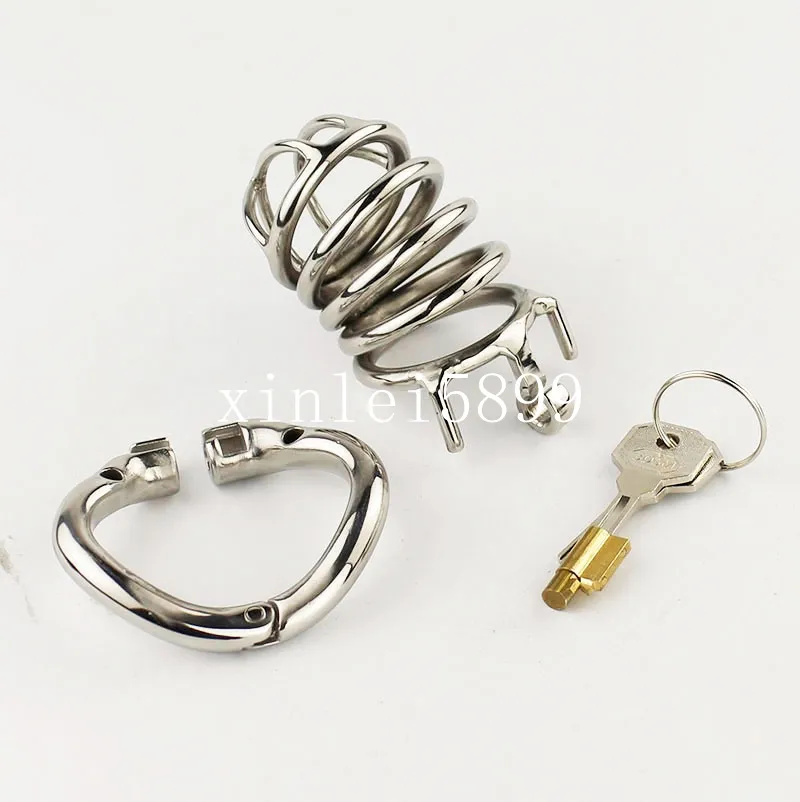 Male Chastity Device With Curve Cock Ring BDSM Sex Toys For Men Stainless Steel Chastity Cage