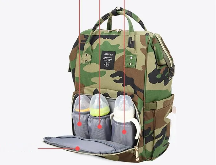 Mamma Pannolini Borse Camo Pannolino Maternità Zaini Borse moda di marca Madre Outdoor Totes Desinger Borse da viaggio infermieristiche Organizzatore B2563