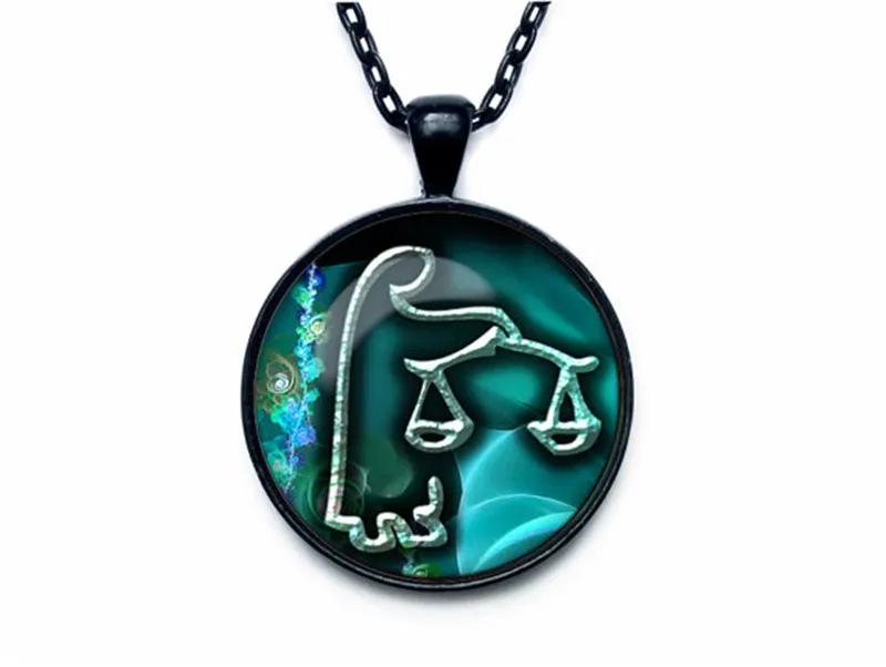 Nuovissimo pendente in vendita con collana in vetro con pietre preziose del tempo zodiacale N524 con catena ordine misto 20 pezzi molto