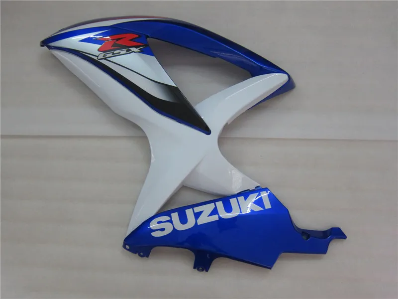 Kit carenatura personalizzato stampaggio a iniezione Suzuki GSXR600 08 09 carene bianco blu GSXR750 2008 2009 2010 OI08