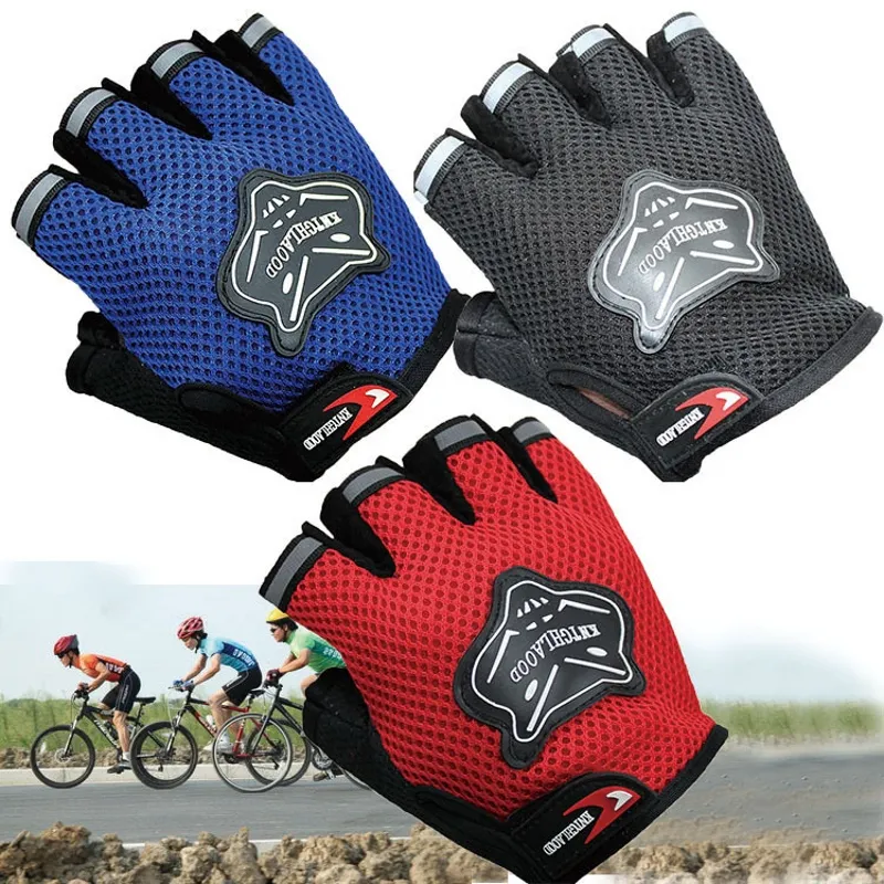 Halve vinger fietsen handschoenen mannen en kinderen zomer sport motorfiets handschoenen luvas guantes ciclismo mountainbikes fiets handschoenen