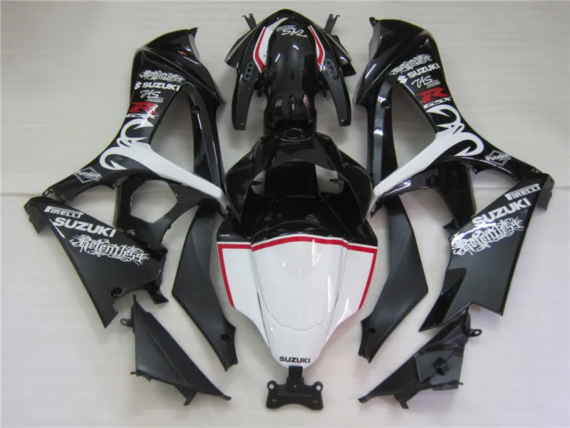 スズキGSXR1000 2007 2008ホワイトブラックフェアリングセットGSXR1000 07 08 OT50のための熱い販売モールドフェアリングキット