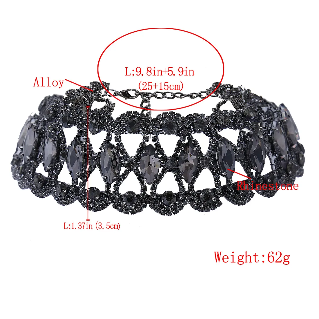 New Brand Claw Crystal Chokers Statement Necklace Women Black Rhinestone Collier Chunky Necklace Fashion Wedding Jewelry 2017 Bridal Bijoux