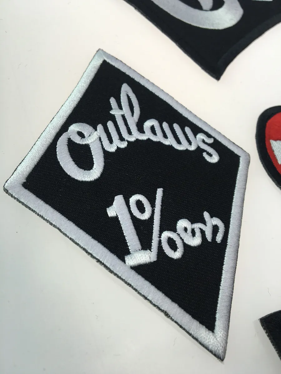 Outlaw Chicago Forgives Embroidered Iron On Patches Fashion Big Size For Biker Jacket Full Back Custom Patch2609