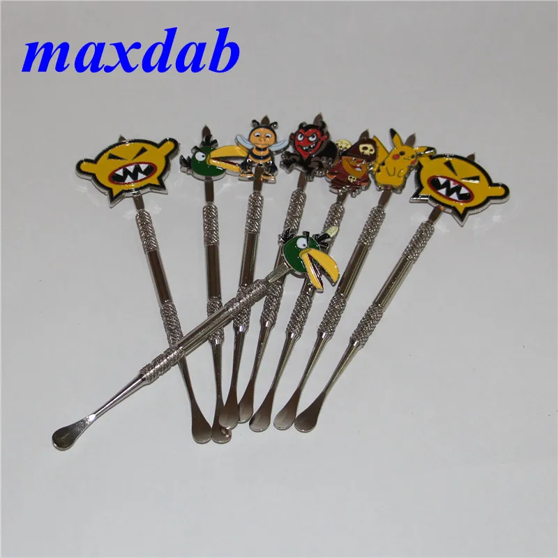 New Arrival Smoking Stainless steel Dabber tool with fashion design stickers wax Dab tool 120mm Jars Tools