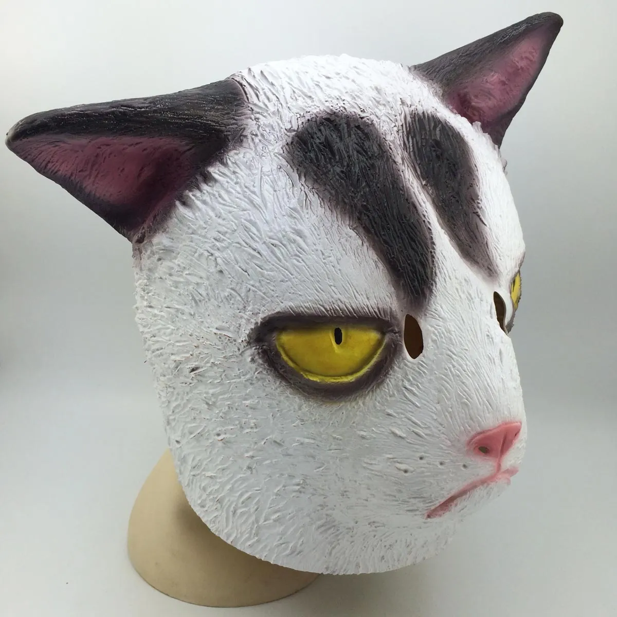 Máscara De Gato Blanco Espeluznante, Máscara De Gato Enojado, Máscaras