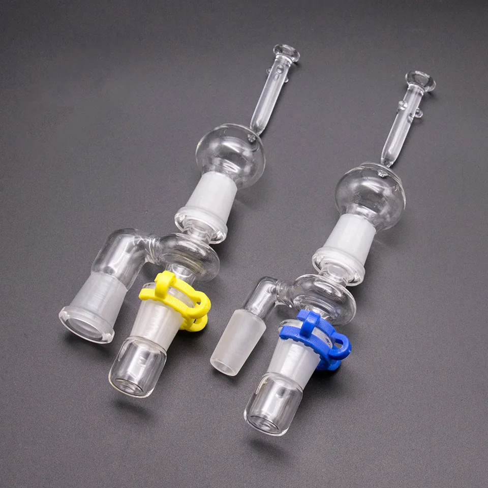 Wholesale Reclaim Catcher Adapter Set Glass drop down Male to Female 14mm 18mm domeless nails Keck Clip For Hookahs dab oil rigs bong