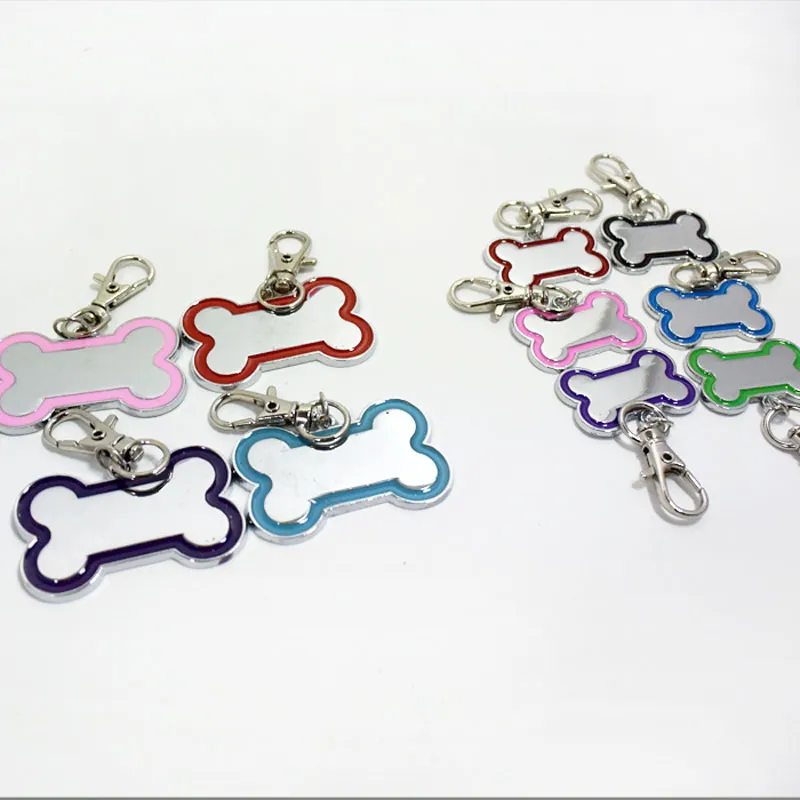 Fashion Dog Bone Shape Name ID Tags Metal Identity Phone Number Pet Tag Free Shipping ZA5332