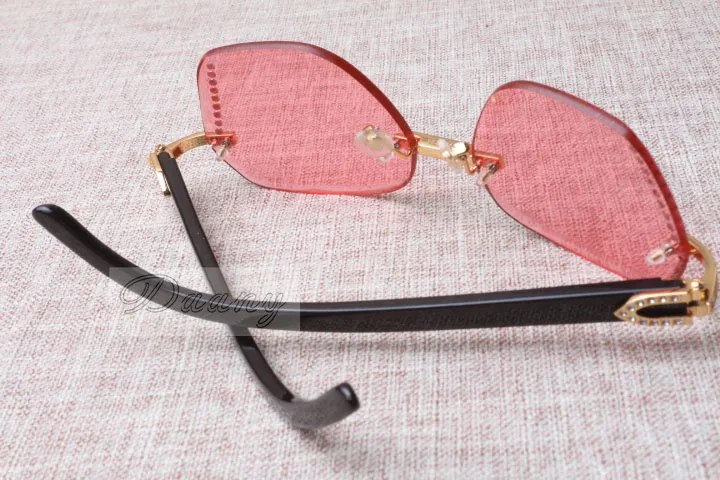 Hochwertige, trendige, diamantschwarze Cattle Horn-Sonnenbrille im neuen Stil, 8100909, silberbraune Linse für Männer und Frauen, Größe: 60–18–140 mm