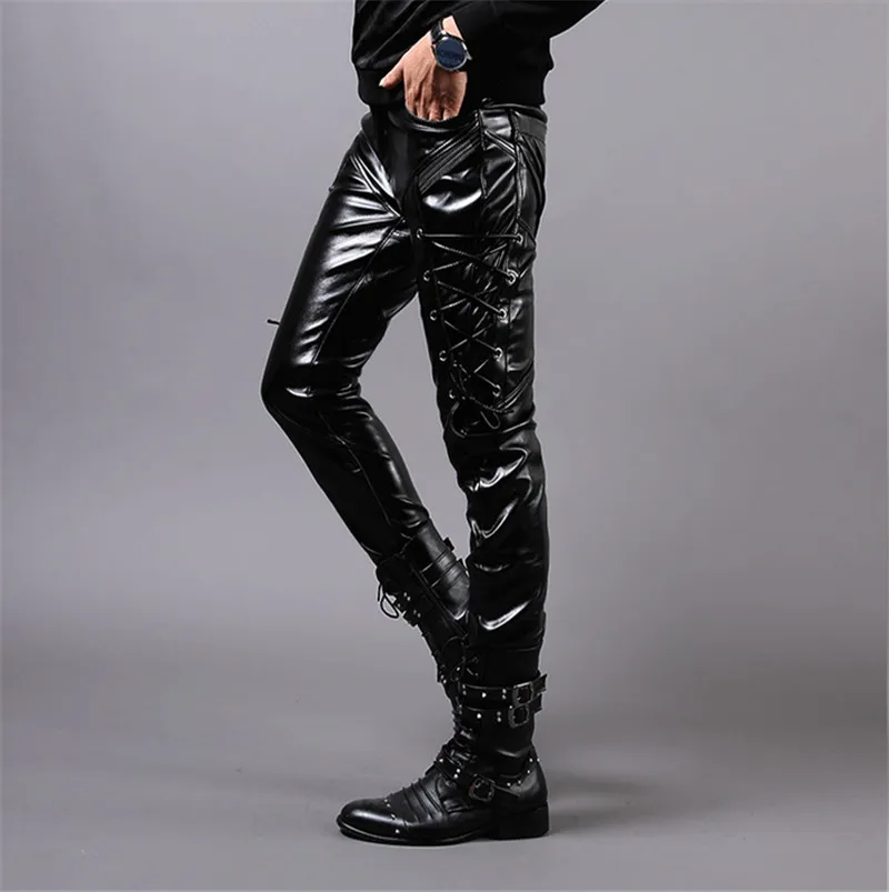 Biker sales leather trousers