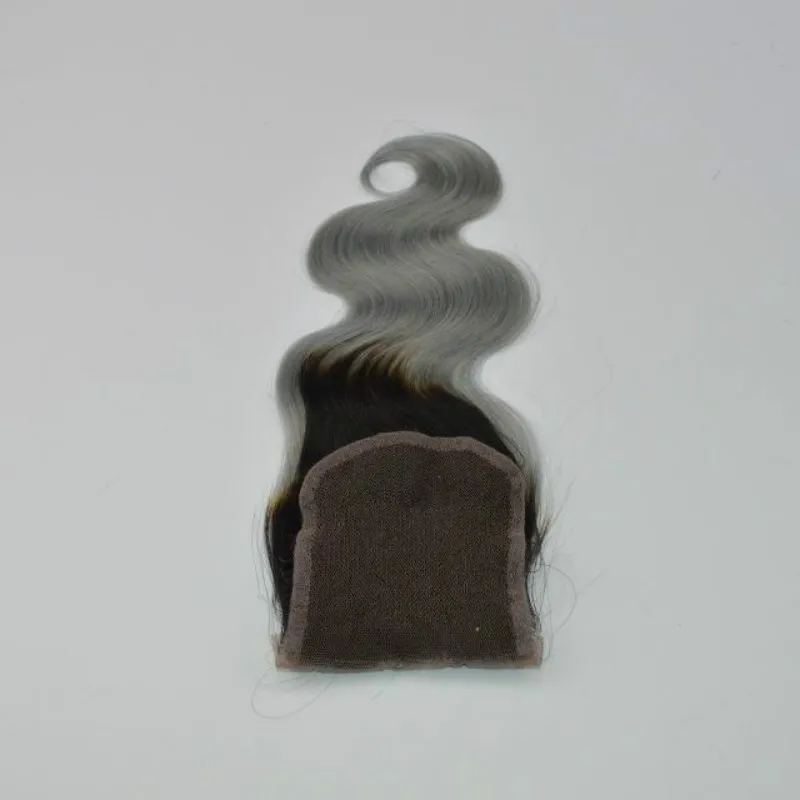 4x4 스트레이트 레이스 색상 클로저 1B/그레이 브라질 remy 인간 머리 아기 머리카락 무료 부품