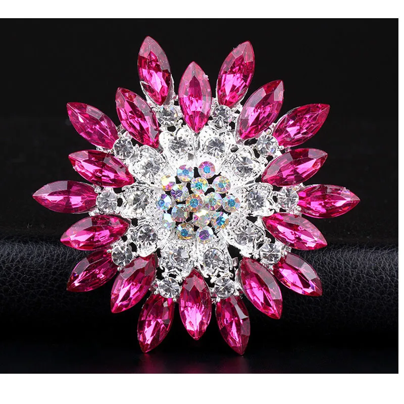Wholesale- Rhinestone Bauhinia Lapel Pins Brooches For Women and Men Wedding and party Casual Dress Bridal pins Hijab pins brooches