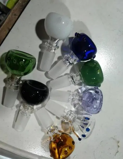 Tête de bulle en verre à une seule roue de couleur 14mm, accessoires pour bongs en verre