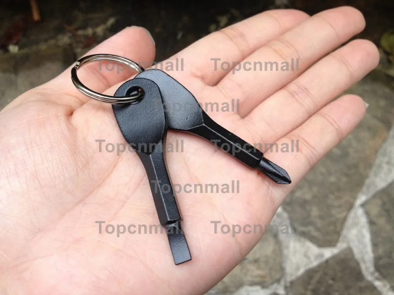 Outil de poche multifonctionnel porte-clés extérieur EDC porte-clés avec tête Phillips fendue mini tournevis ensemble porte-clés topcnm5798352