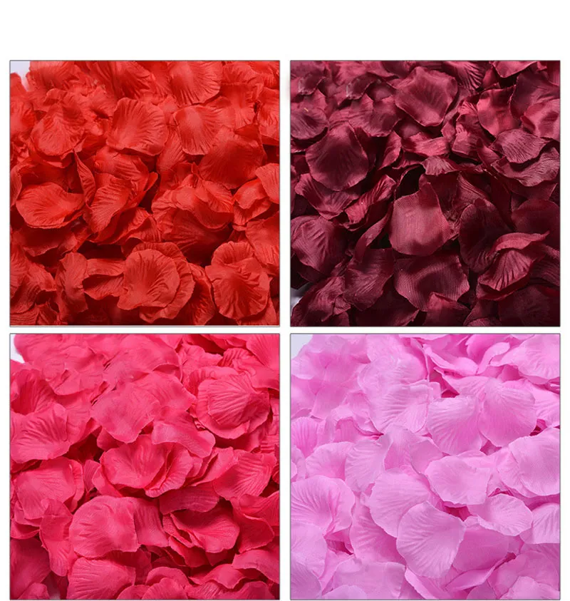 100Pcs/Pack Multiple Colour Artificial Silk Rose Flower Petals for Wedding  Party Valentine Day Table Flower