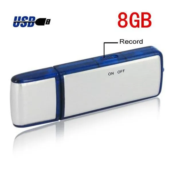 Mini USB Disk Audio Voice Recorder 4/8GB USB Flash Drive Recording Digital Voice Recorder Dictaphone Rechargeable Blue black