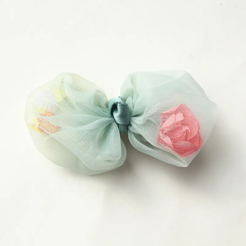 New Gauze Bows With Floral Inside Baby Hair ChildrenBig Boeknots Barrette Princess Shapes Hair Clips Pink Flower Hairpins