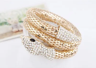 Stretchy Snake Bracelet, Women Vintage Retro Punk Bangle Bracelet Snake Wrap Hand Chain Gold and Silver